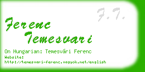 ferenc temesvari business card